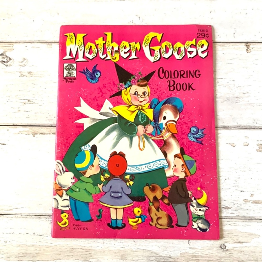 Vintage 1957 Mother Goose Coloring Book Merrigold Press Brand Gently Used